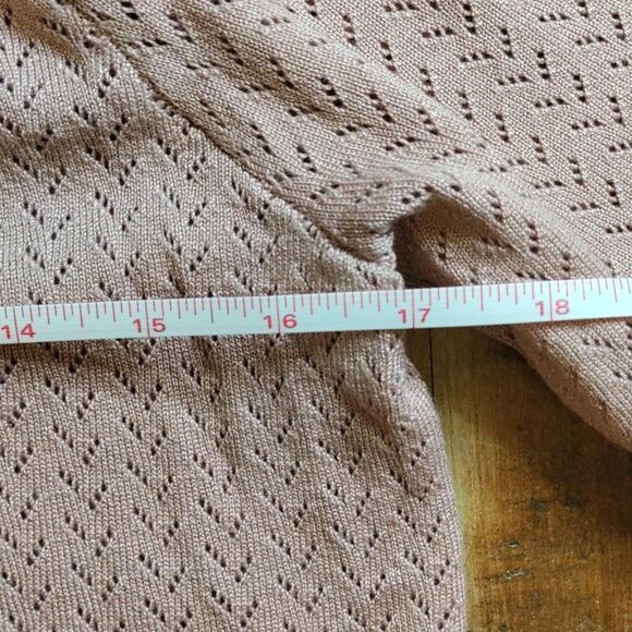 Cable & Gauge Sweater Small Blush Pink New Cardigan Neutral Boho Easter Spring - Picture 8 of 8